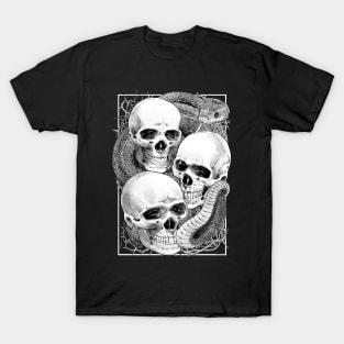 Snake And Three Skulls T-Shirt T-Shirt